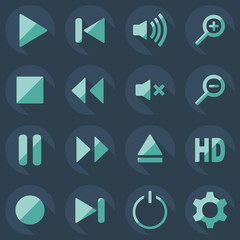 Flat modern design with shadow icon player