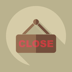 Flat modern design with shadow closed sign
