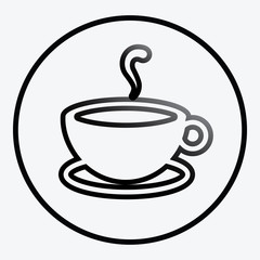 Simplistic coffee cup icon vector