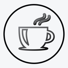 Simplistic coffee cup icon vector