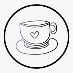 Simplistic coffee cup icon vector