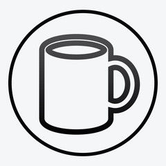 Simplistic coffee cup icon vector