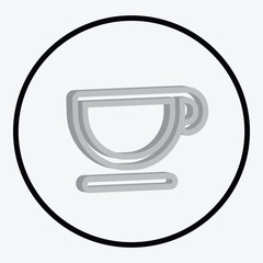 Simplistic coffee cup icon vector