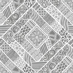 Grey Geometric Tribal Pattern