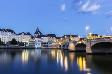 Fototapeta na wymiar View on Basel in Switzerland in the morning