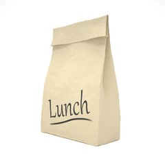 Lunch bag on white