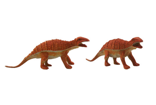 Isolated dinosaur toy photo. Isolated dinosaur toy side and angle view.