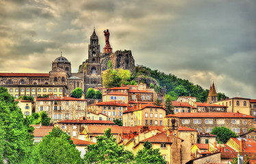 View of Le Puy-en-Velay, a town in Haute-Loire, France