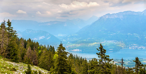 View of lake Annecy from Semnoz - French Alps