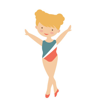 Little gymnast girl character