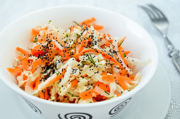 pe-tsai cabbage salad with carrot, dill and poppy seed