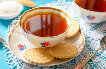 Classic English tea with biscuits