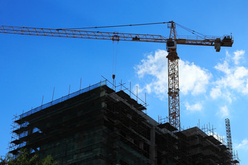 crane and construction site