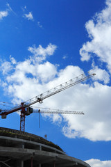 cranes and construction site