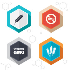 Agricultural icons. GMO free symbols.