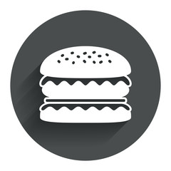 Hamburger icon. Burger food symbol.