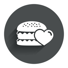 Hamburger icon. Burger food symbol.
