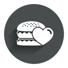 Hamburger icon. Burger food symbol.