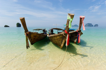 Traditional long tail boat in Southern Thailand