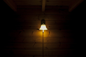 Lamp in a dark room