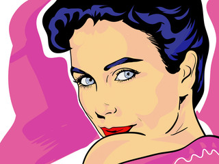 pop art femme belle,coquette,toilette