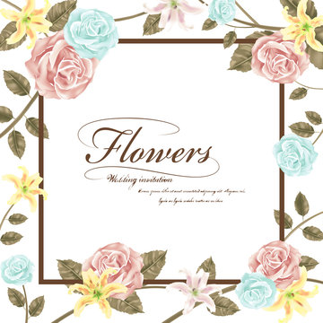 graceful floral wedding invitation