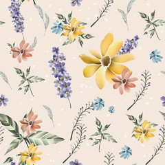 romantic floral seamless background design