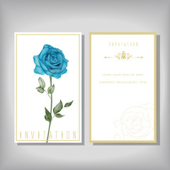 elegant invitation with special blue rose