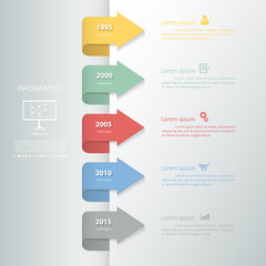 Design clean template 5 steps Vector eps10.