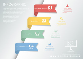 Design clean template 4 steps Vector eps10.