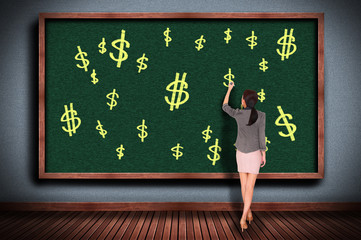 dollar sign on blackboard