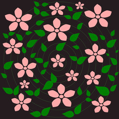 Fototapeta premium Pink flower, Flower pattern background vector