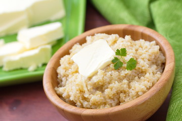Wheat porridge with butter