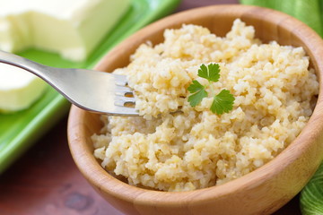 Wheat porridge with butter
