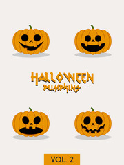 Halloween pumpkin vector set