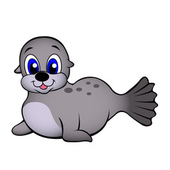 Cute baby seal cartoon