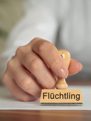 Flüchtling Stempel Detail