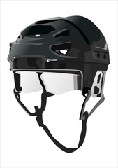 Hockey Helmet isolated on Black Background. Vector.