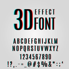 font stereoscopic 3d effect