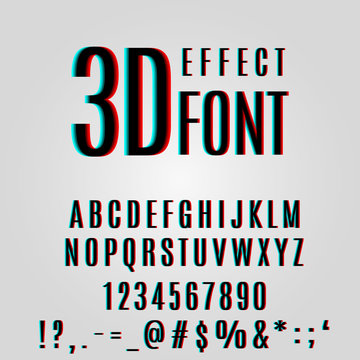 font stereoscopic 3d effect