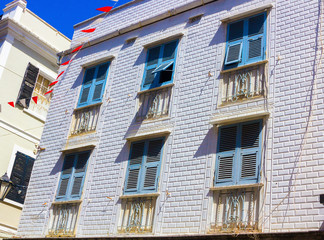 Typical houses in the area of the Rock of Gibraltar, Spain