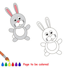 Cartoon grey rabbit to be colored.