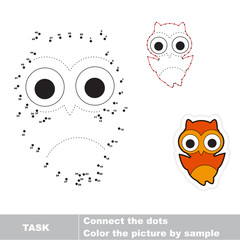Game for numbers. One cartoon owl. 