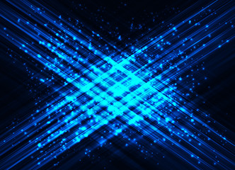 Abstract background - bright blue lights.