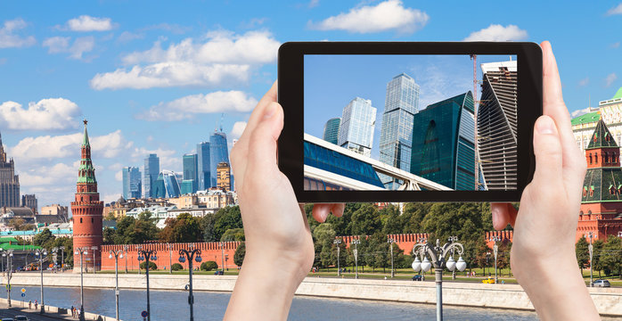 picture of Moscow City on tablet pc