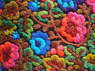 Fototapeta na wymiar Colorful traditional romanian embroidery