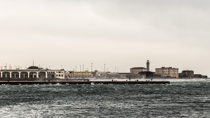 Fototapeta na wymiar wind on the pier of Trieste