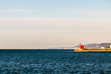 Fototapeta premium winter morning at the port of Trieste