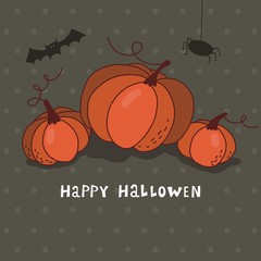 Funny cartoon Happy Halloween card
