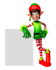 Cartoon Elves with sign